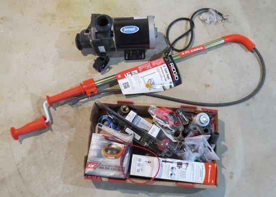 Plumbers Lot - Includes Brand New Rigid 6ft Snake, Pool/Spa Pump & Plenty Of Other Goodies