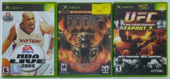 Xbox Games NBA Live 2004, Doom 3, UFC Tapout 2