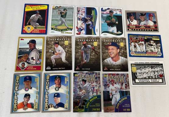 15 Assorted Topps Baseball Trading Cards Including Chrome, Noteworthy, League Leaders