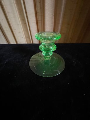 Uranium Glass Candlestick Holder
