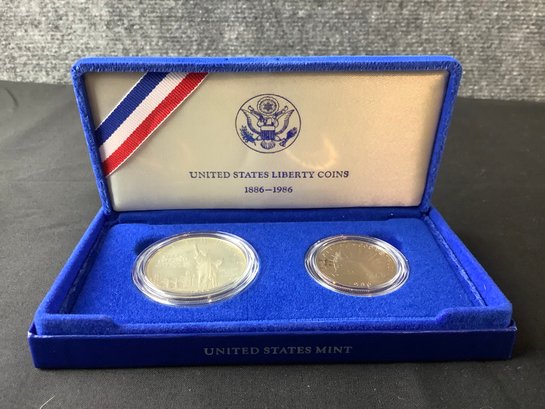 1986 US Liberty Coins With COA In Original Box
