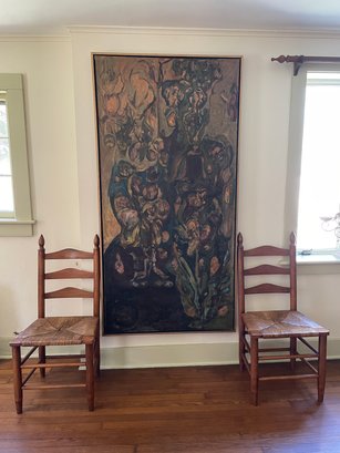 Large Mid Century Oil On Canvas Painting By Eugene Gregan.