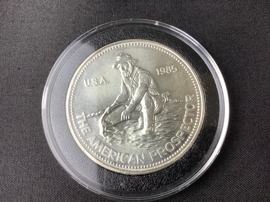 1985 American Prospector 'Engelhard' 1 Oz .999 Fine Silver In Plastic Holder