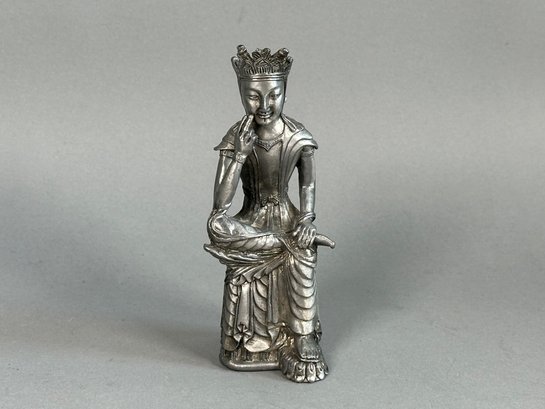 Korean Buddhist Meditation Pewter Figure, Korean National Treasure 78