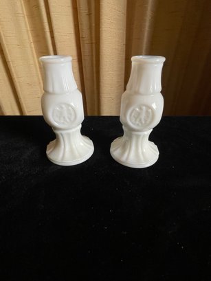 Unique Milk Glass Bud Vases