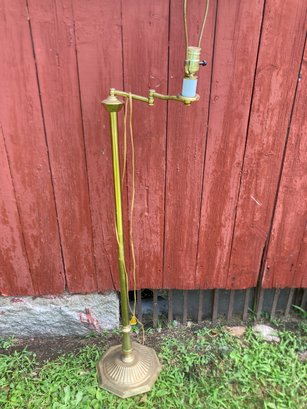 Brass Style Heavy Standing Lamp With Fold Out Arm