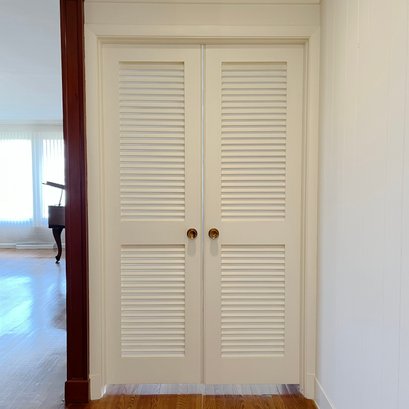 A Pair Of Wood Louvered Doors - DR