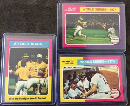 (3) 1975 Topps World Series Cards