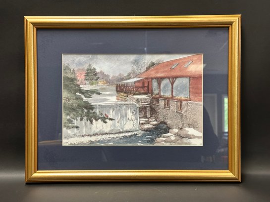 Diana Wythe Taylor, Print, Hop Brook Mill Of Simsbury, CT