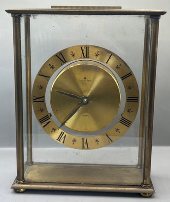 Vintage Brass Hamilton Quartz Mantle Clock