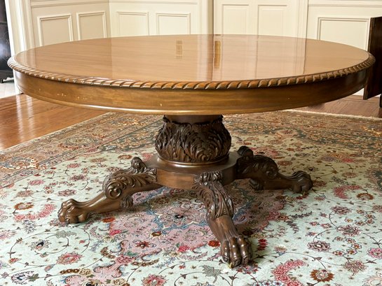 A Stunning 19th Century Tiger Mahogany Extendable Dining Table By The Paine Furniture Company & Custom Pads