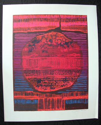 Vintage Mid Century Modern Serigraph Print Titled Masquerade - Signed & Numbered