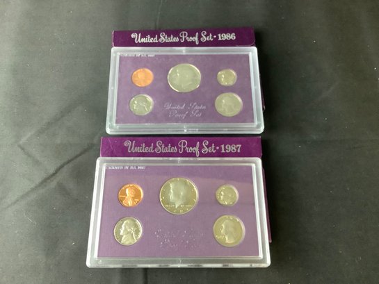 2 US - S Mint Proof Sets With Consecutive Dates (1986, 1987) In Original Government Box