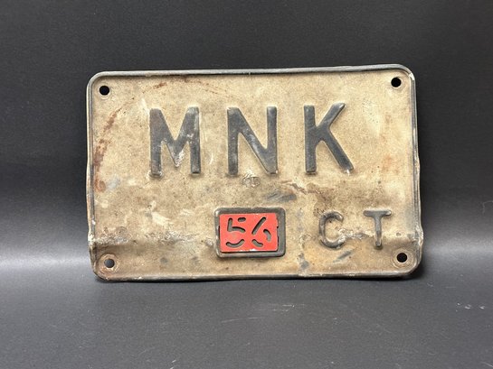 Vintage 1950s CT License Plate