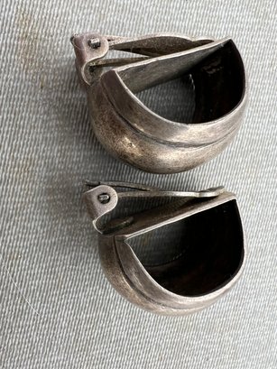 Sterling Silver Artisan Clip-on Earrings