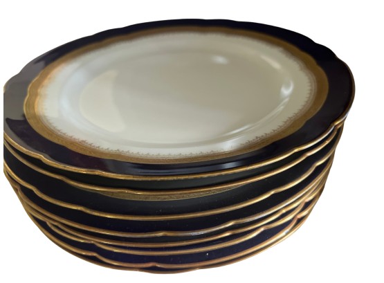 8 Cibalt Blue Dinner Plates- Getmany