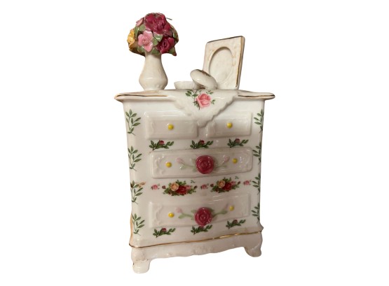 Royal Albert Old Country Roses Porcelain Music Box Dresser