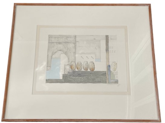 Signed 1988 Watercolor, This Is A LARGE Piece. Framed Behind Glass