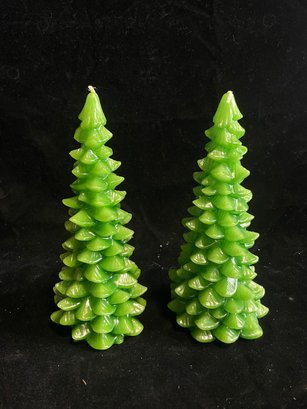 Pair Of Wax Tree  Candles