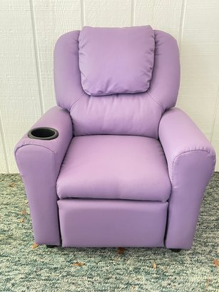 Flash Furniture Faux Leather Kids Recliner In Lavender