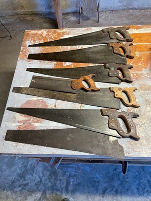 Collection Of Vintage Hand Saws.