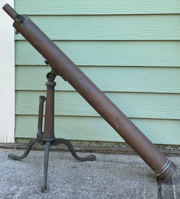 Antique 19th Century English Brass Nautical Marine Telescope Tilley & Sons With Tripod Stand