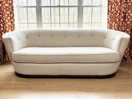 A Gorgeous Modern Deco Style Sofa In Luxe Linen Shnadig International