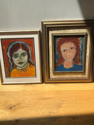 2 Hand Painted Portraits