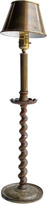 An Antique Brass Barley Twist Stick Lamp