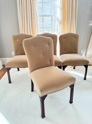 Set 4 Edward Ferrell Mohair Side Or Dining Chairs