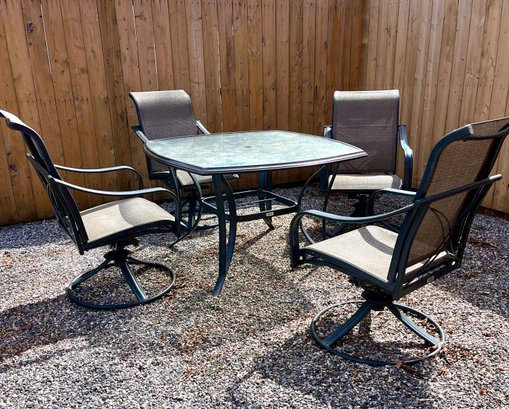A Collection Of Martha Stewart Living Metal Table And Chairs