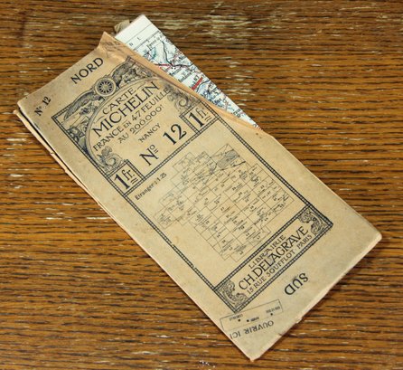 Antique 1920's Michelin Guide Fold Out Map Of Nancy France