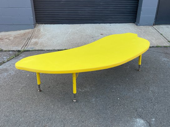 Amazing Vintage Banana Shaped Coffee Table With Adjustable Legs/Height