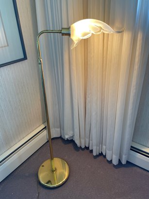Brass And Glass  Adjustable Reading Floor Lamp With A Touch On Sensor.