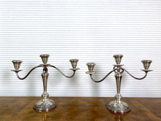 Wallace - Weighted Sterling Candelabras With Height Extenders - 2,102.5g
