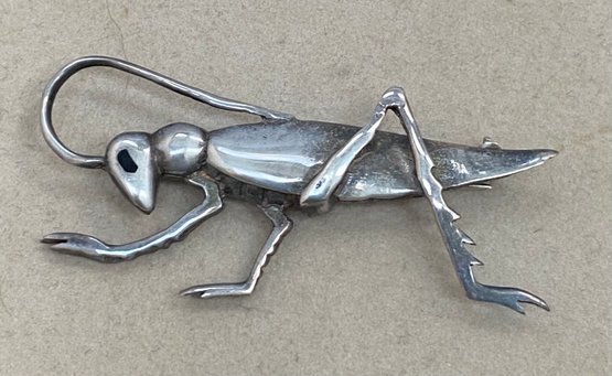 Sterling Grasshopper Pin