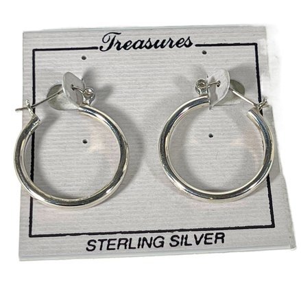 Pair Sterling Silver Hoop Earrings Never Worn