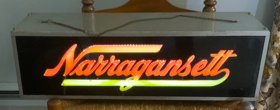 Vintage Narraganset Beer Sign ~ Lights Up And Changes Colors ~