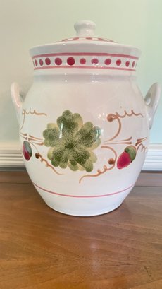 A Williams-Sonoma Ginger Jar With Lid Made In Hungary