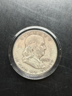 1957-D Benjamin Franklin Silver Half Dollar