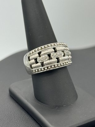 Impressive Judith Ripka Sterling Silver & CZ Multi Layered Ring