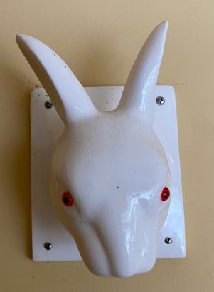 Ceramic Rabbit With Red Eyes