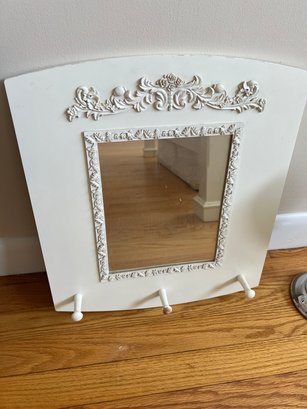White French Country Accent Mirror With Swag Relief