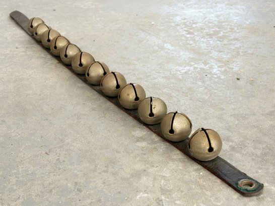 Antique Brass Sleigh Bells - Wonderful For The Door At The Holidays!