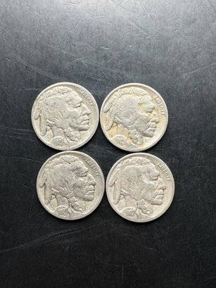 4 Buffalo Nickels 1926, 1927, 1928, 1929