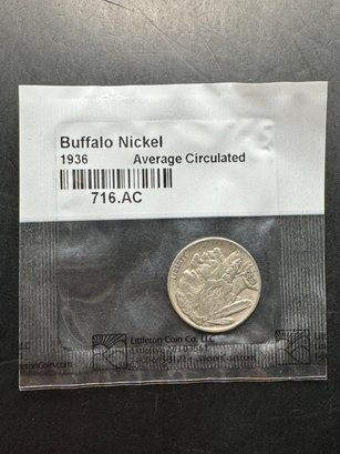 1936 Buffalo Nickel In Littleton Package