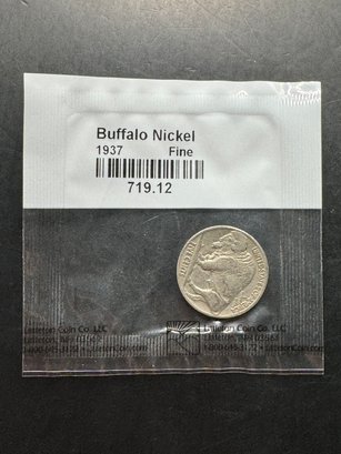 1937 Buffalo Nickel In Littleton Package