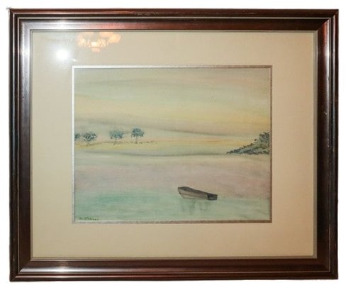 Gorgeous Watercolor Painting By M. Stafford Framed