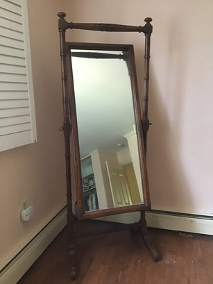 Tall ,stenciled  Floor Stand Mirror