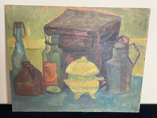 Signed Oil Painting Of Still Life